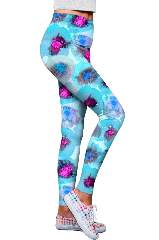 Little Medusa Lucy Blue Print Performance Leggings - Women