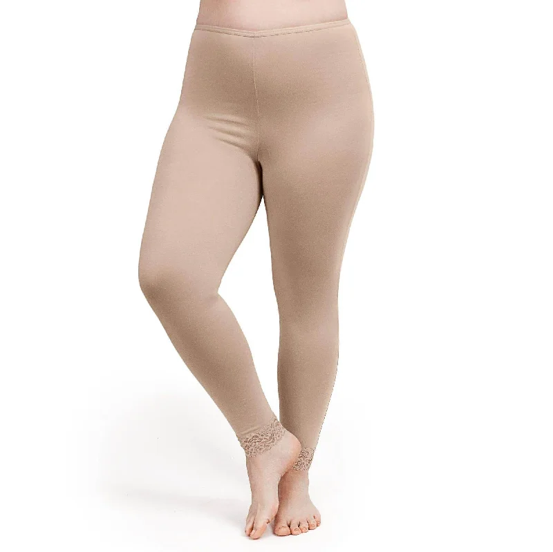 Modal Long Underwear Legging | Beige Fashionable Moisture-Wicking Leggings