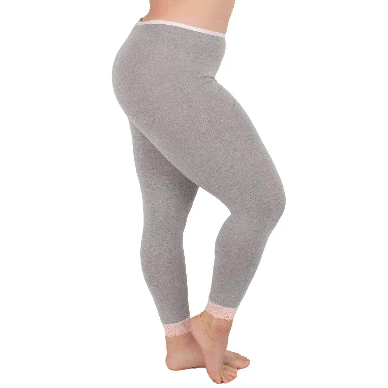 Modal Long Underwear Legging | Grey Comfortable Wide-Band Leggings