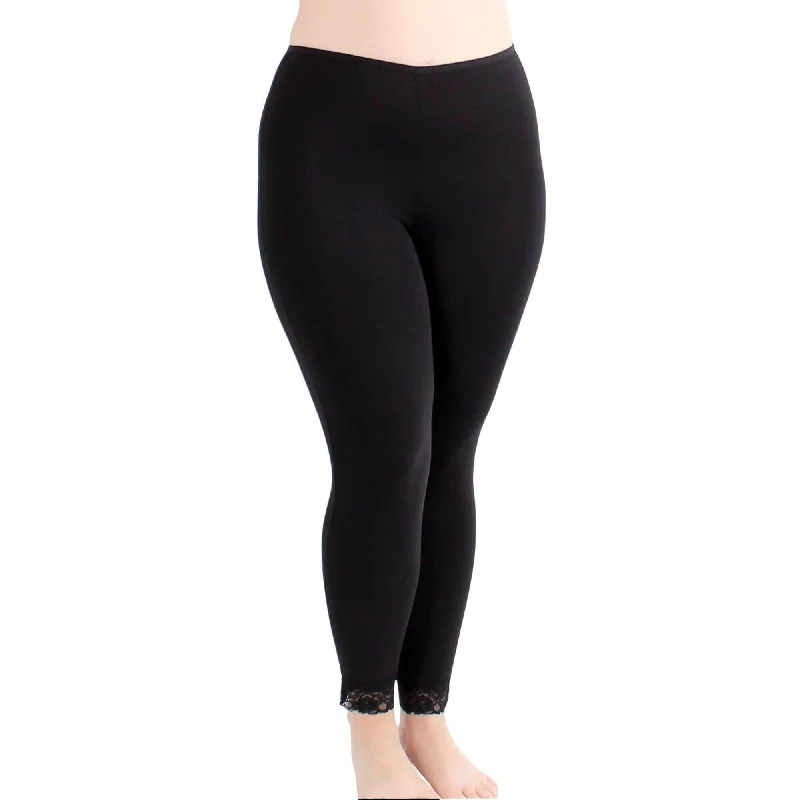 Modal Long Underwear Legging | Black Cozy Mid-Rise Workout Leggings
