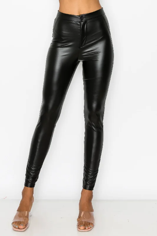 Martha Women's Black Leather Leggings Stylish Sweatproof Leggings