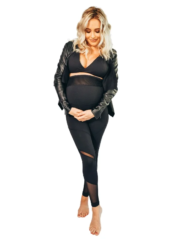Maternity Bra & Legging Activewear Set - Black Stylish Colorful Activewear Leggings