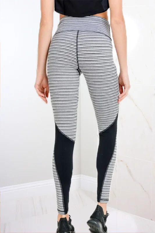 Mindy Colorblock Highwaist Leggings Trendy High-Waist Tummy Control Leggings