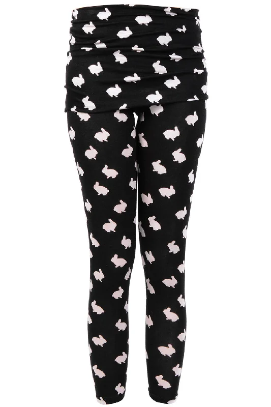 LONDON MINI RABBITS Black Leggings