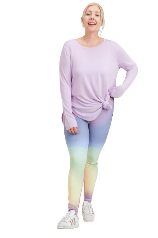 Mono B Rainbow Pastel Highwaist Leggings APH3076 Plus