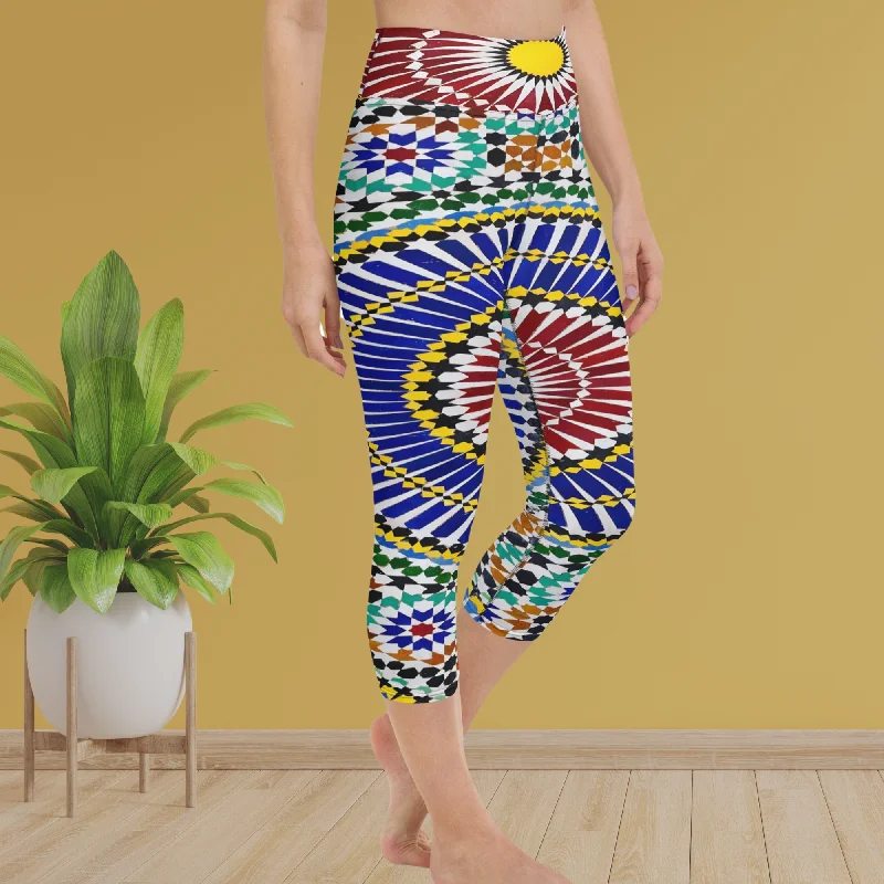 Mosaic Yoga Capri Leggings | Fitness Leggings, lioness-love