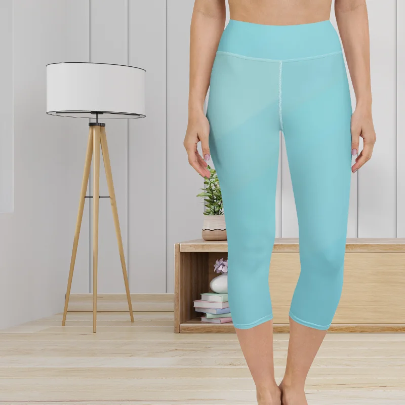 Multi toned Aqua Yoga Capri Leggings | Exercise Capri Leggings, lioness-love