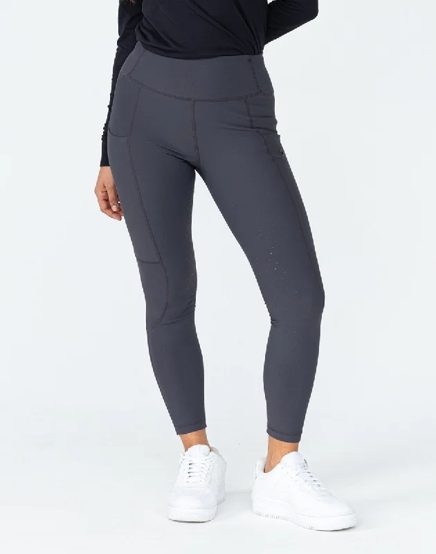 Equipad Ribbed Riding Leggings - Grey Cozy Textured Workout Leggings