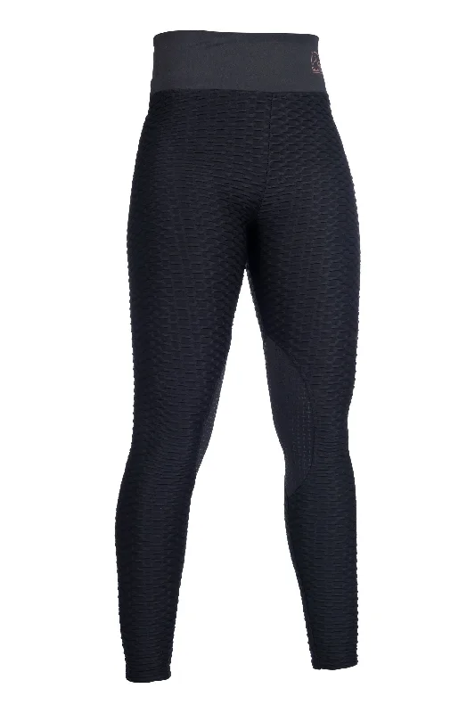Riding Leggings Edinburgh Shape with Silicone Knee Patch Fashionable Leather-Look Leggings