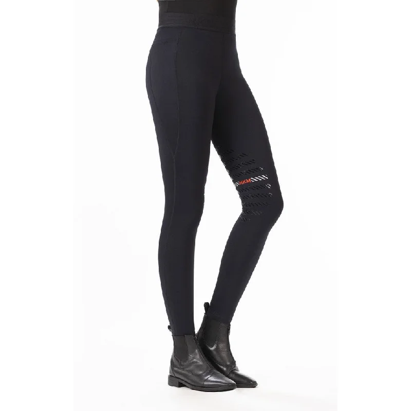 Riding Leggings Sports with Silicone Knee Patch Trendy Seamless Sports Leggings