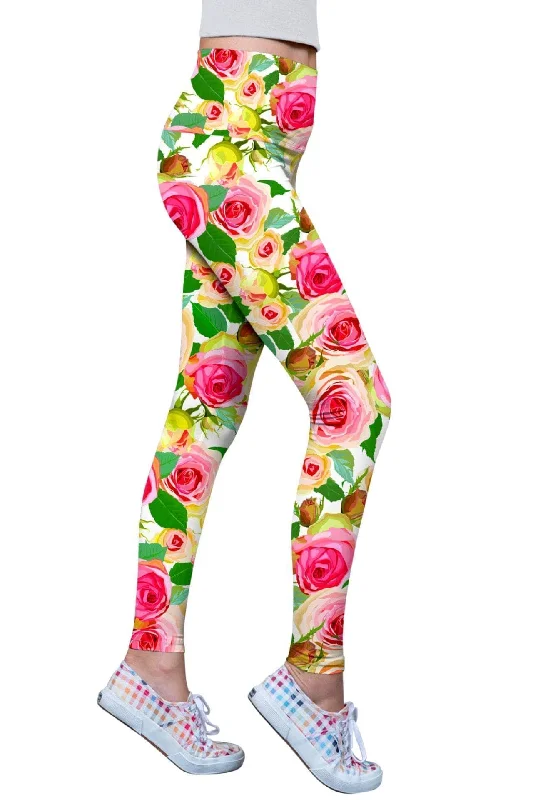 Rosarium Lucy Floral Printed Performance Leggings - Women