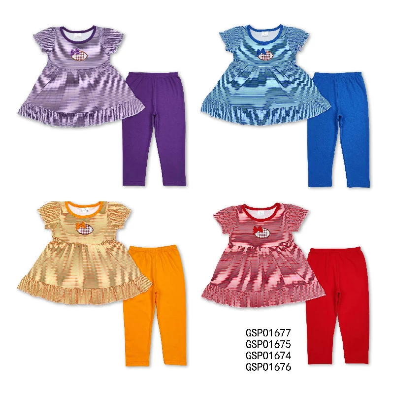 RTS NO MOQ Baby Girls Stripes Football Tunic Legging Clothes Sets Stylish Side-Stripe Leggings RTS NO MOQ Baby Girls Stripes Football Tunic Legging Clothes Sets Stylish Side-Stripe Leggings