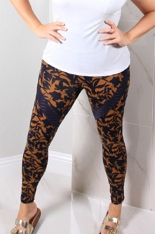 Ryan High-Waist Leggings | Navy + Cocoa Comfortable Classic Yoga Leggings