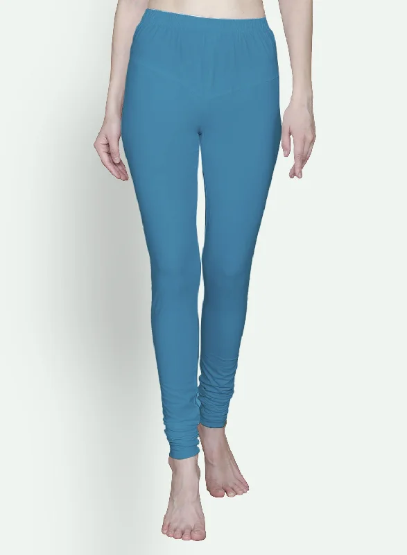 T.T. Women Solid Chudidar Cotton Lycra Cool Leggings -Baby Blue Trendy Full-Length Leggings T.T. Women Solid Chudidar Cotton Lycra Cool Leggings -Baby Blue Trendy Full-Length Leggings