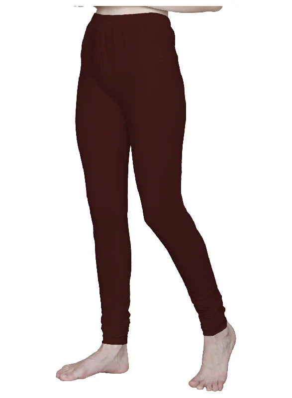 T.T. Women Solid Chudidar Cotton Lycra Cool Leggings -Chocolate Stylish Yoga Leggings T.T. Women Solid Chudidar Cotton Lycra Cool Leggings -Chocolate Stylish Yoga Leggings