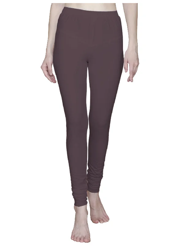 T.T. Women Solid Chudidar Cotton Lycra Cool Leggings -Coffee Trendy Patterned Leggings T.T. Women Solid Chudidar Cotton Lycra Cool Leggings -Coffee Trendy Patterned Leggings