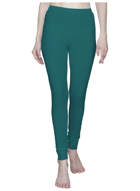 T.T. Women Solid Chudidar Cotton Lycra Cool Leggings -Emerald Green Stylish Ankle-Length Leggings T.T. Women Solid Chudidar Cotton Lycra Cool Leggings -Emerald Green Stylish Ankle-Length Leggings