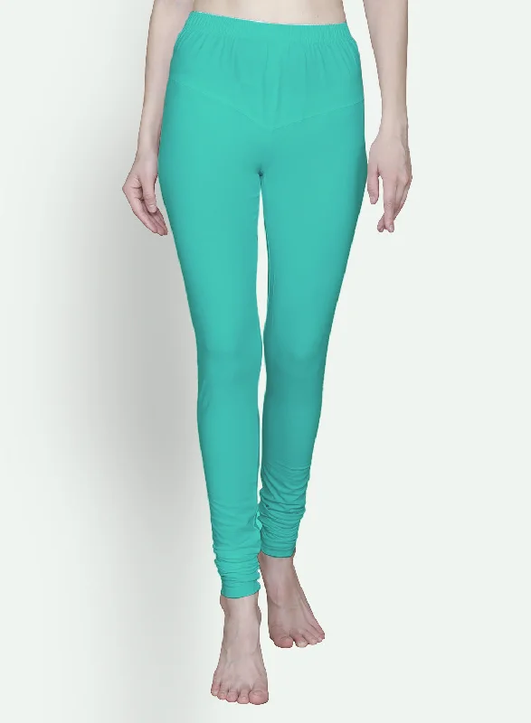 T.T. Women Solid Chudidar Cotton Lycra Cool Leggings -Jade Cozy Warmth Leggings