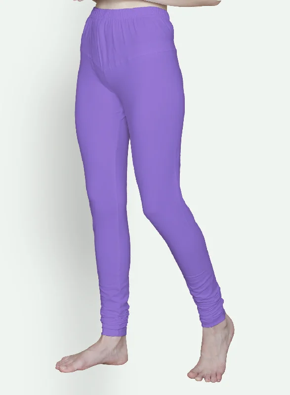 T.T. Women Solid Chudidar Cotton Lycra Cool Leggings -Lavender Fashionable Tummy Control Leggings T.T. Women Solid Chudidar Cotton Lycra Cool Leggings -Lavender Fashionable Tummy Control Leggings