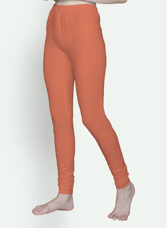 T.T. Women Solid Chudidar Cotton Lycra Cool Leggings -Peach Comfortable Lounge Leggings T.T. Women Solid Chudidar Cotton Lycra Cool Leggings -Peach Comfortable Lounge Leggings