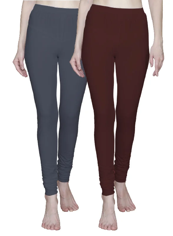 T.T. Women Solid Chudidar Cotton Lycra Cool Leggings -CHOCOLATE - CHARCOAL( Free Size) Stylish Winter-Ready Leggings T.T. Women Solid Chudidar Cotton Lycra Cool Leggings -CHOCOLATE - CHARCOAL( Free Size) Stylish Winter-Ready Leggings