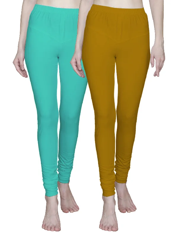 T.T. Women Solid Chudidar Cotton Lycra Cool Leggings -Jade - Saffron( Free Size) Chic Printed Yoga Pants T.T. Women Solid Chudidar Cotton Lycra Cool Leggings -Jade - Saffron( Free Size) Chic Printed Yoga Pants