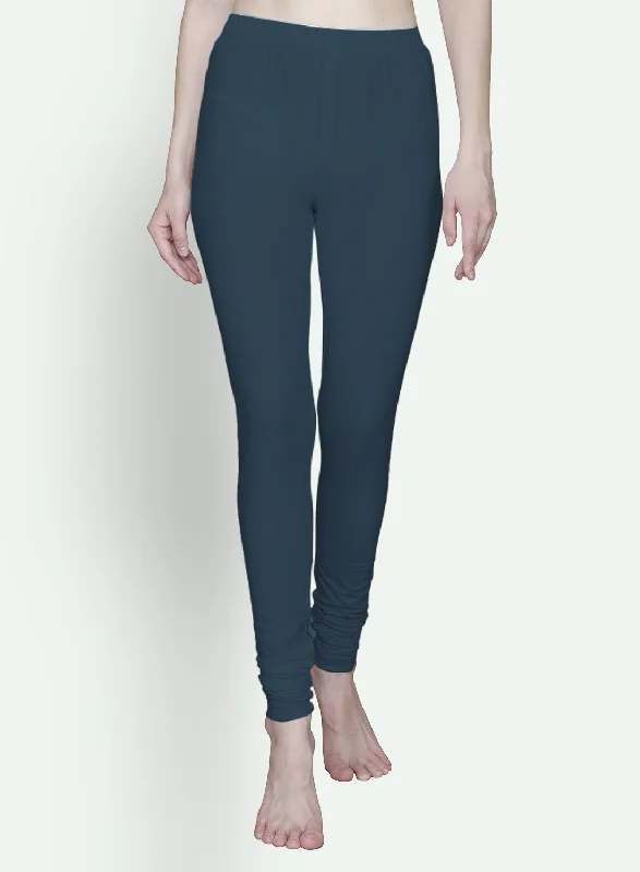 T.T. Women Solid Chudidar Cotton Lycra Cool Leggings -Steel Grey Fashionable High-Rise Leggings