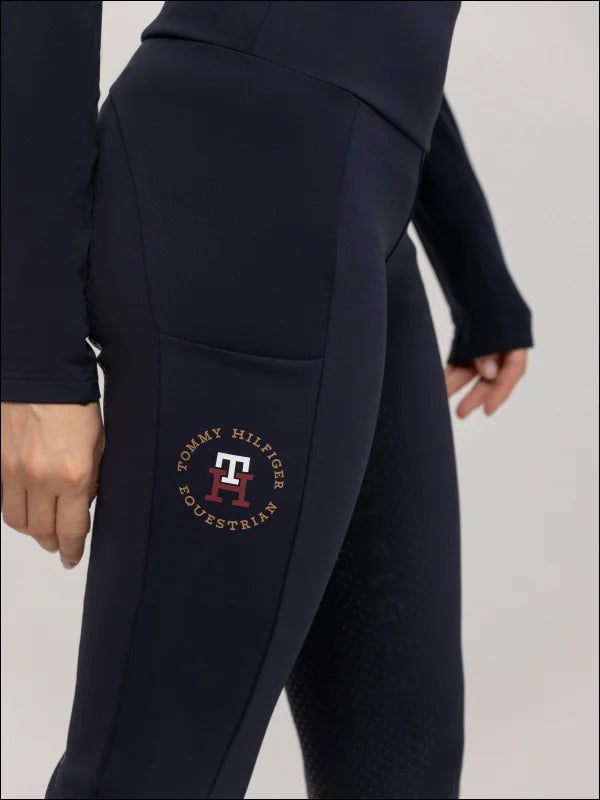 Tommy Hilfiger Womens Delaware High Waist Full Grip Leggings - Desert Sky Fashionable Lacy Detail Leggings Tommy Hilfiger Womens Delaware High Waist Full Grip Leggings - Desert Sky Fashionable Lacy Detail Leggings