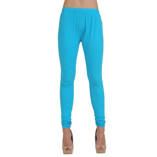 T.T. Women Churidar Leggings Blue Comfortable Full-Body Compression Leggings