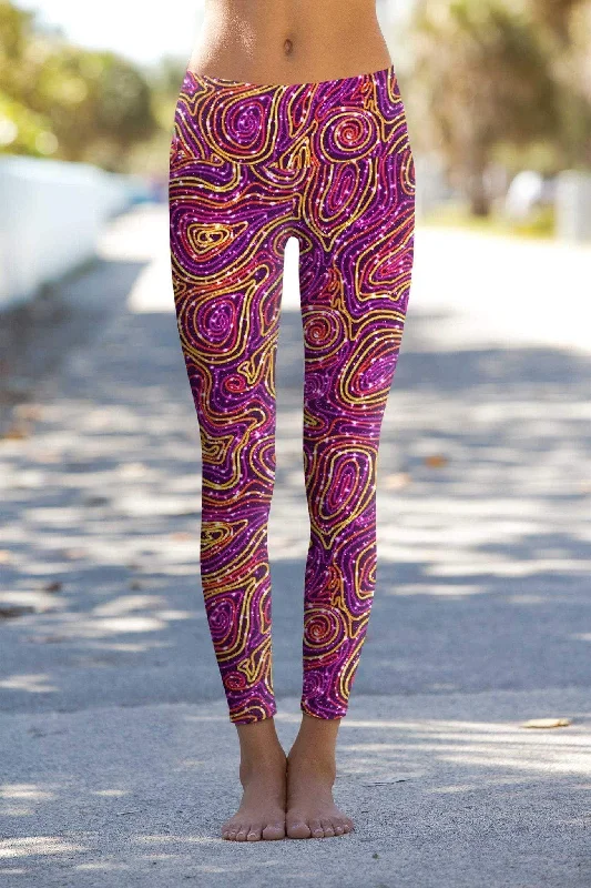 Vibrant Galaxy Lucy Printed Performance Leggings - Women