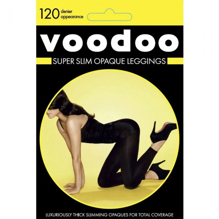 Voodoo Womens Super Slim Opaque Leggings Black - Size Average Comfortable Slip-On Leggings