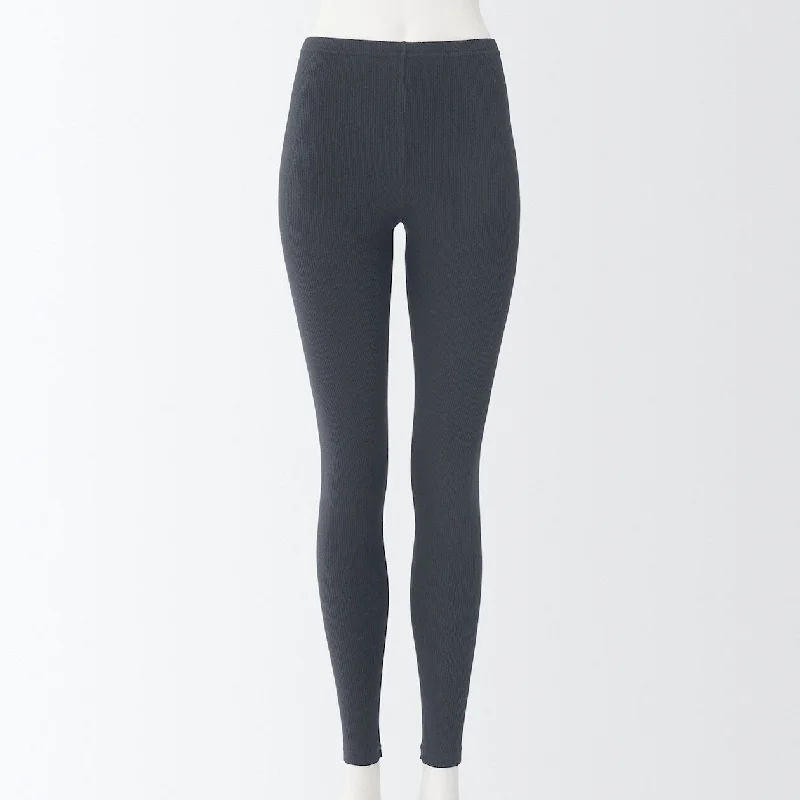 Stretch Ribbed Full Length Leggings Elegant Embellished Leggings