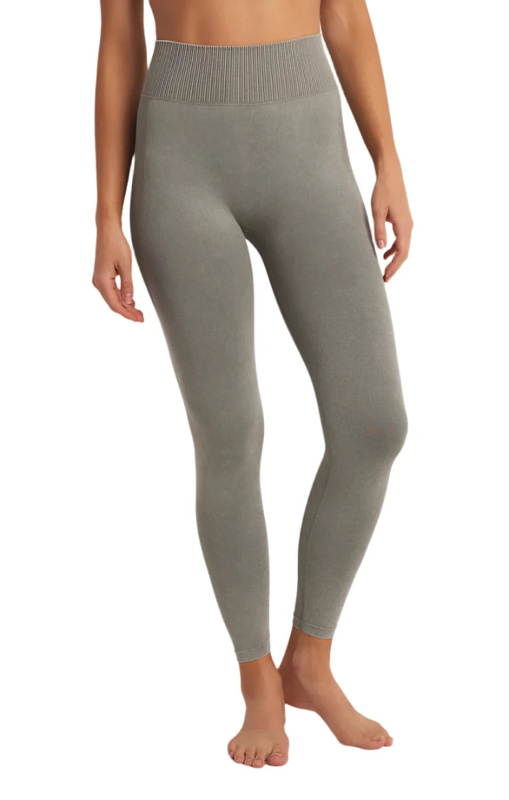 Z Supply WASH OUT SEAMLESS 7/8 LEGGING Olive