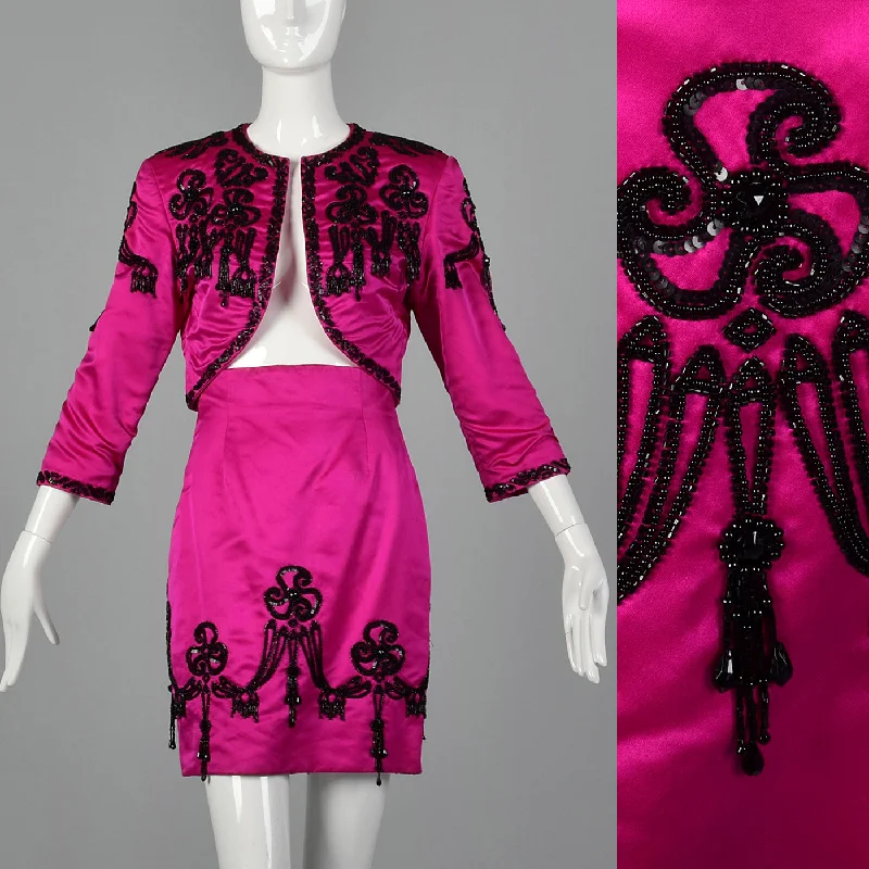 1980s Pilar Rossi Hot Pink Skirt Suit tulle skirt dreamy