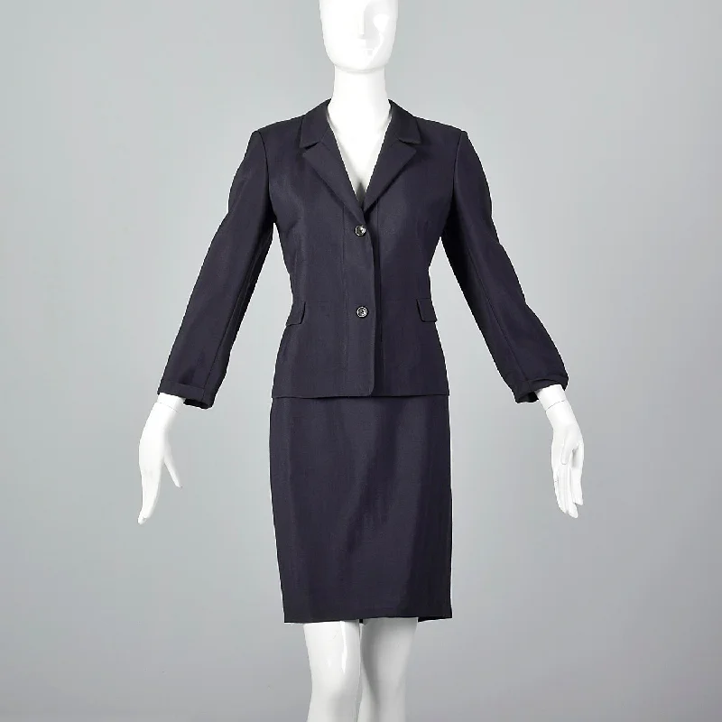 2000s Classic Jil Sander Black Skirt Suit