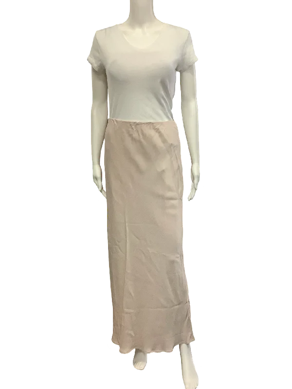 Anthrolopologie Skirt Satin Midi Elastic Waist w/Tags Neutral Size: SP lace skirt romantic