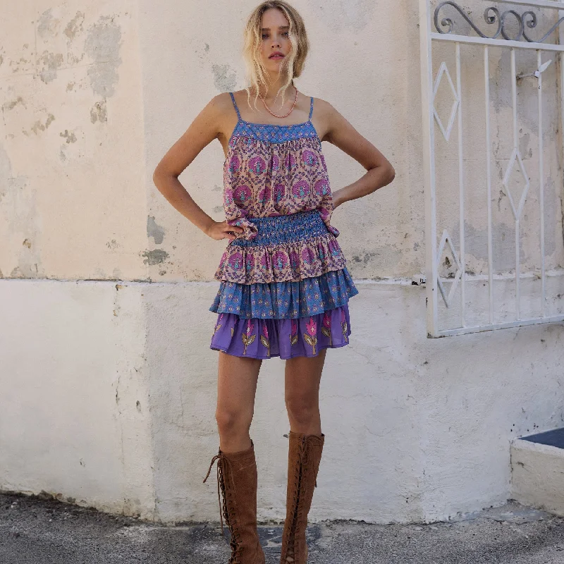 Château Ruffle Skirt linen skirt breathable