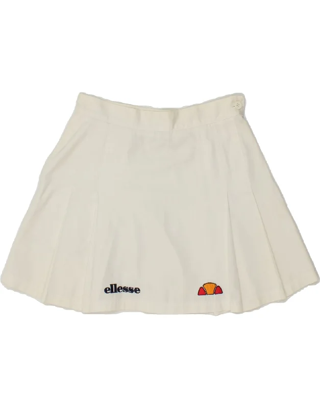 ELLESSE Womens Graphic Tennis Skirt IT 38 XS Off White Polyester leather skirt bold