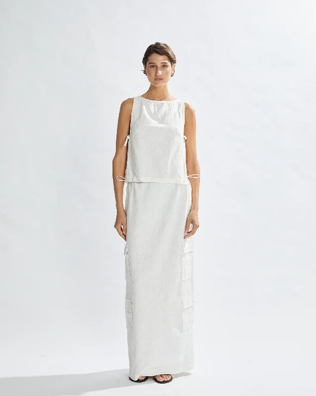 Evie Maxi Skirt Off White cotton skirt soft
