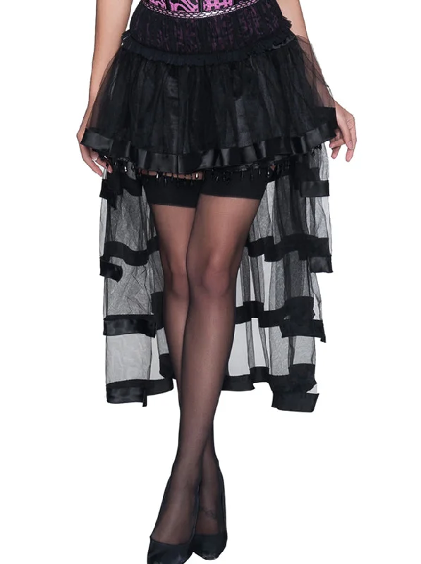 Fashion Steampunk High Low Multilayer Skirt