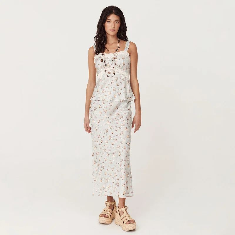 Fleur Bias Skirt silk skirt smooth