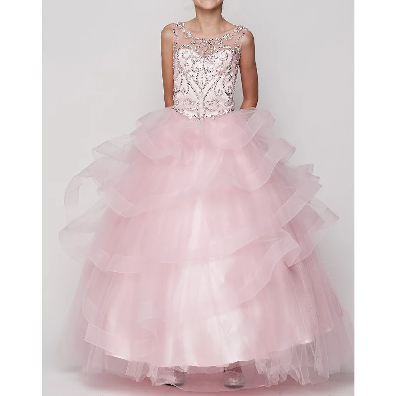 FULL LENGTH JEWEL BEADED ILLUSION RUFFLE MESH SKIRT wrap skirt elegant