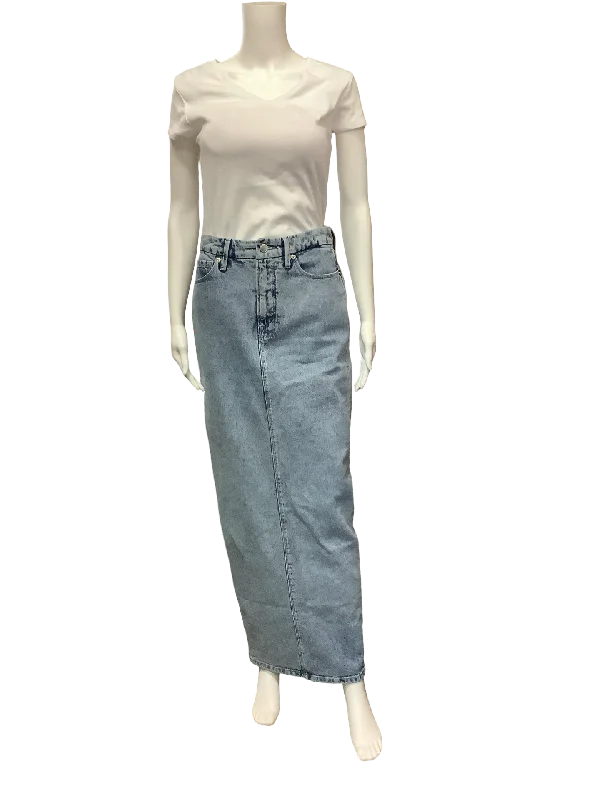 Good American Jean Skirt Maxi Blue Pencil Denim Size: 4/27 cashmere skirt fine