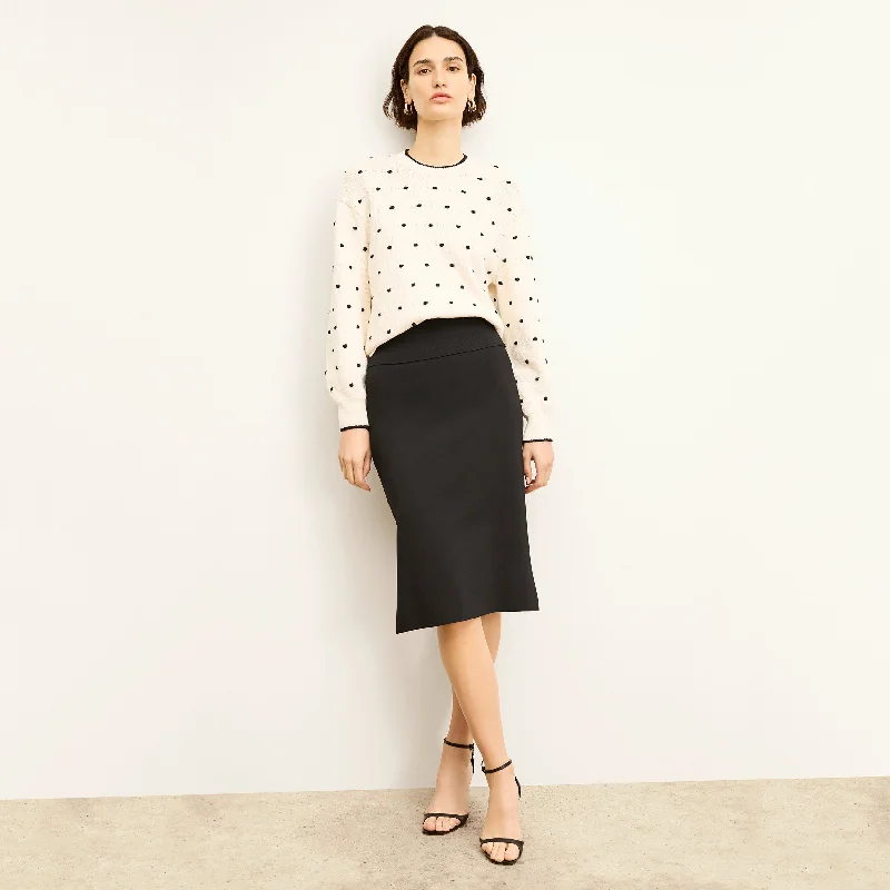 Harlem Skirt - Jardigan Knit :: Black denim skirt classic
