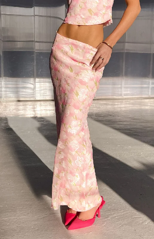 Irina Pink Print Maxi Skirt