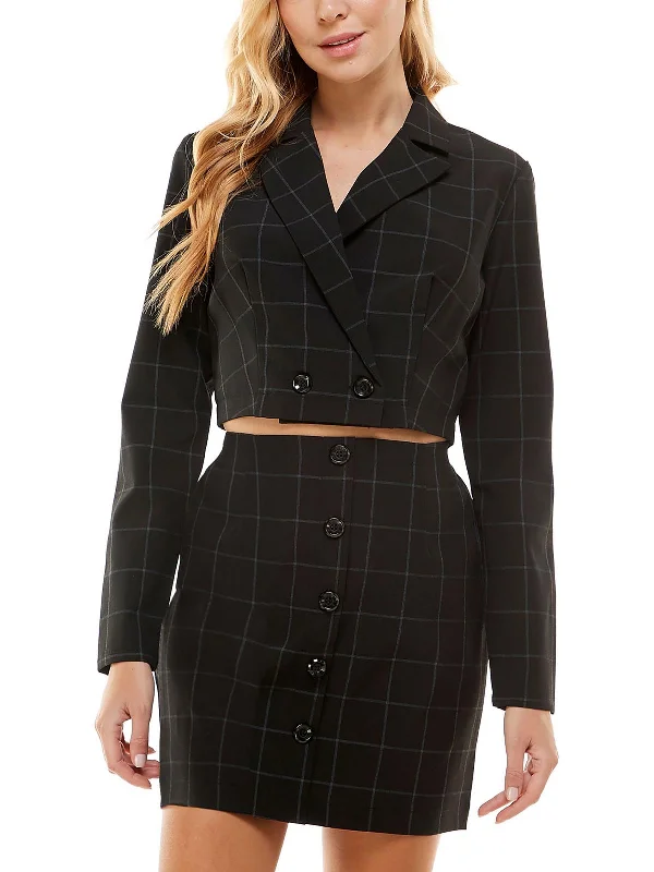 Juniors Womens 2PC Polyester Skirt Suit wrap skirt elegant