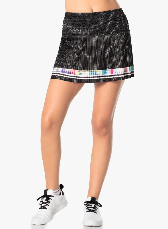 Long Hot Tropic Smocked Skirt casual skirt length