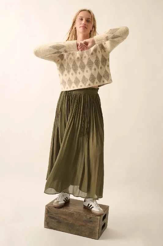 Long Time Coming Accordion Pleated Maxi Skirt corduroy skirt textured