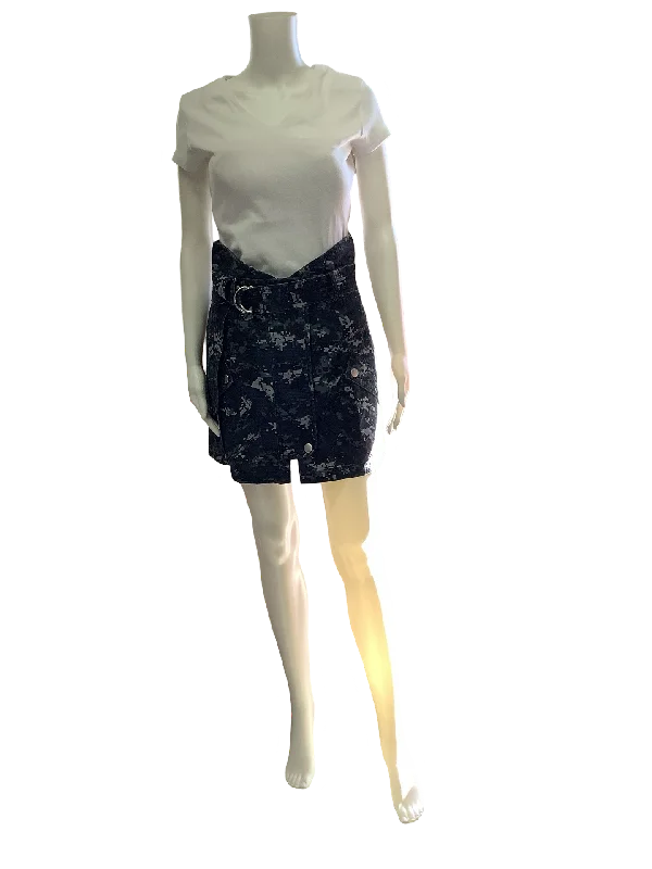 Marissa Webb Skirt Printed Camo Navy W/Tags Size: 6 wool skirt sturdy