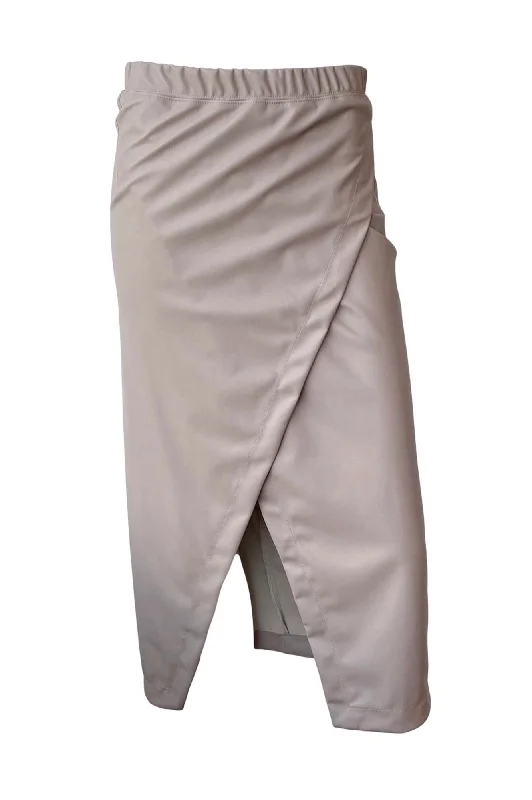 Matte Vegan Leather Wrap Skirt denim skirt trendy